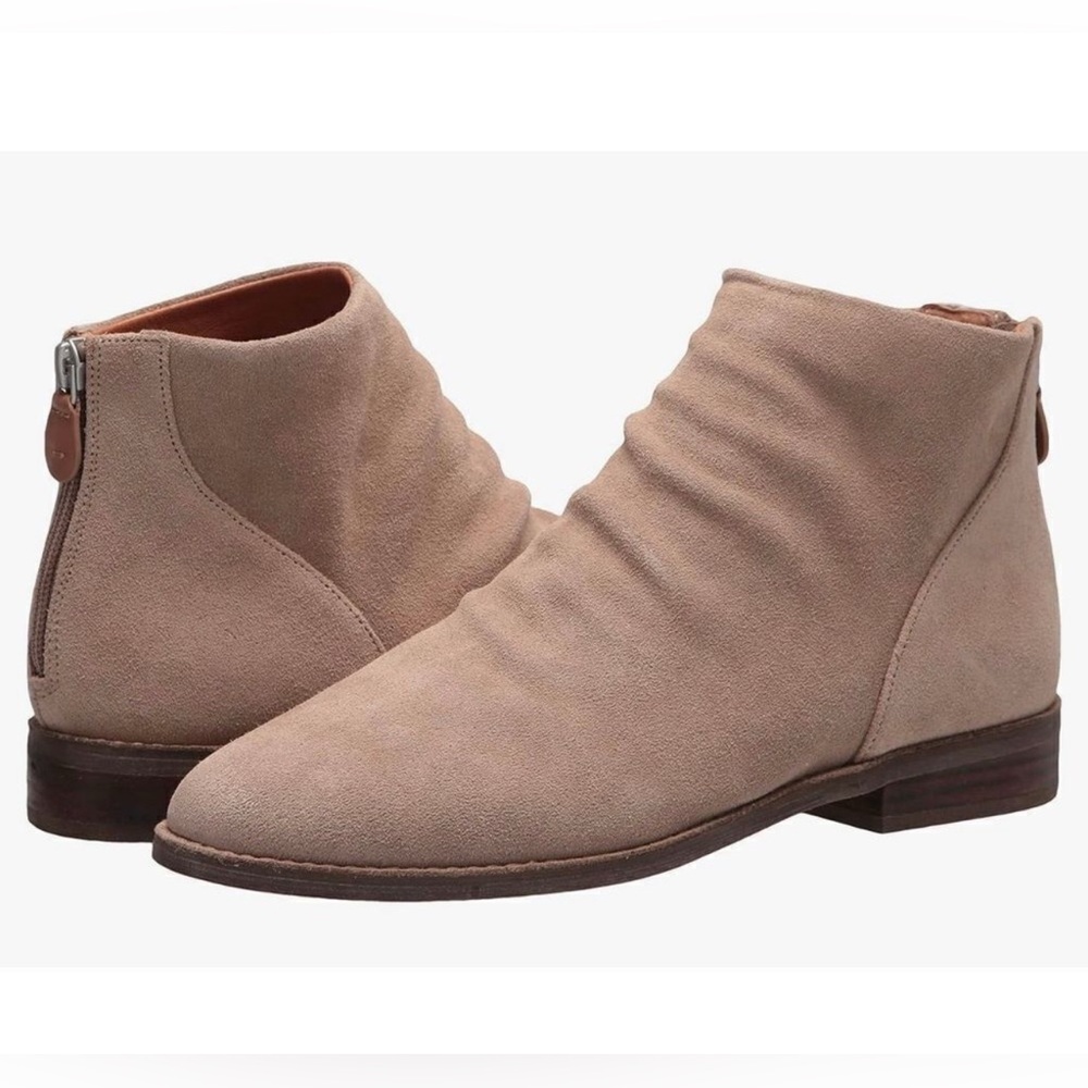 Gentle Souls Emma Grey Suede Leather Zip Ankle Boot Size 7